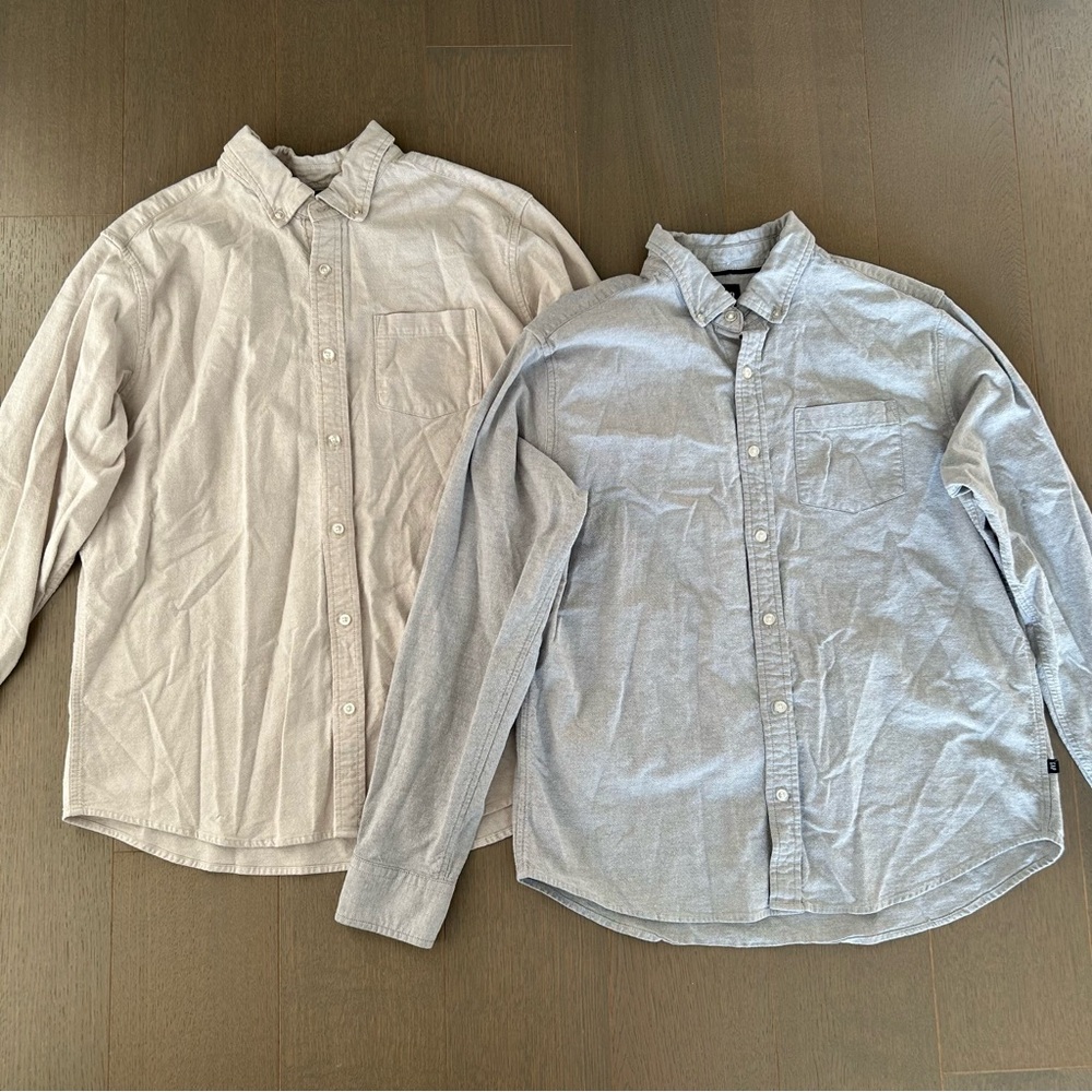 Gap Grey & Beige Button Down Collar Shirt Bundle
